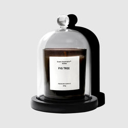Scent Australia Home - Fig Tree Candle (220g) + Glass Cloche + Wooden Base