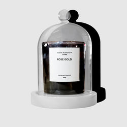 Scent Australia Home - Rose Gold Candle (220g) + Glass Cloche + Marble Base