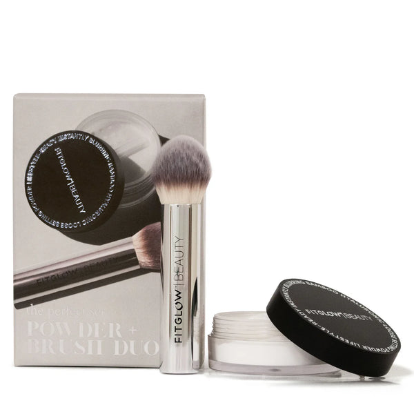 Fitglow Beauty - Bamboo Hyaluronic Loose Setting Powder + Brush Duo
