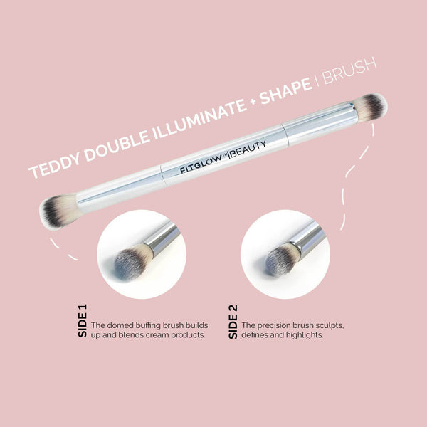Fitglow Vegan Teddy Illuminate + Shape Brush - CULT COSMETICA