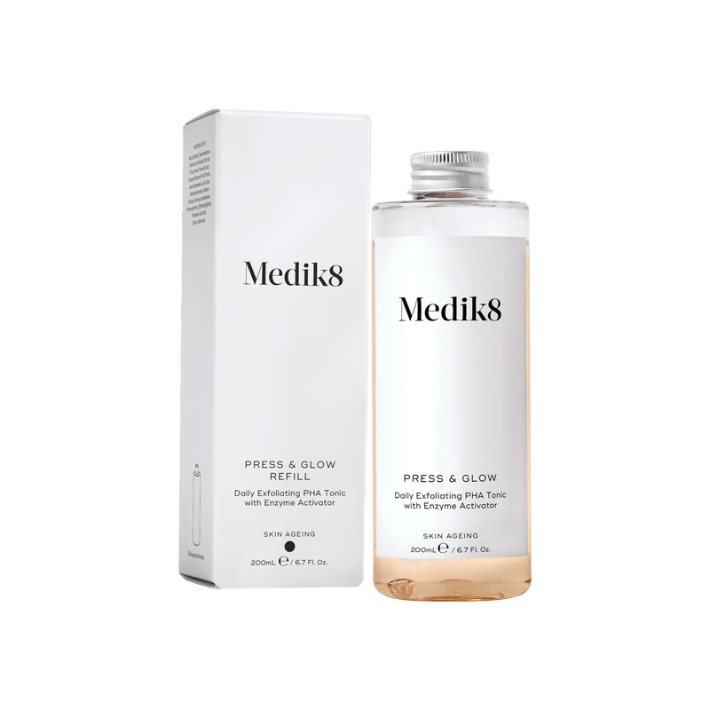 Medik8 PRESS & GLOW™ Exfoliating PHA Tonic with Enzyme Activator Refill - CULT COSMETICA