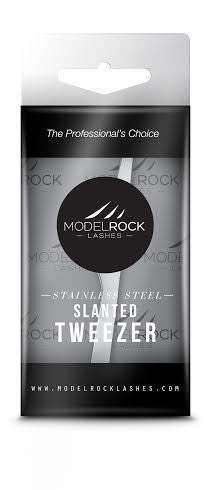 Modelrock Tweezers - Slanted Stainless Steel - CULT COSMETICA